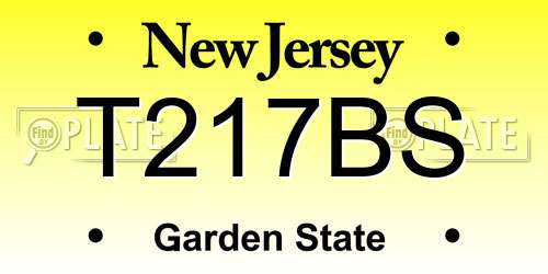 T217BS New Jersey License Plate
