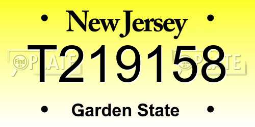 T219158 New Jersey License Plate