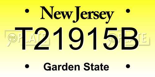 T21915B New Jersey License Plate