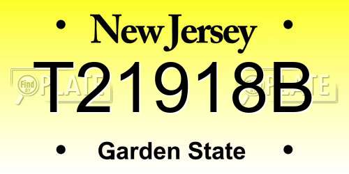 T21918B New Jersey License Plate
