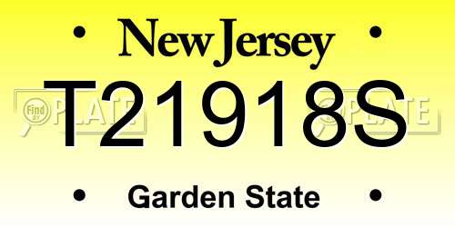 T21918S New Jersey License Plate