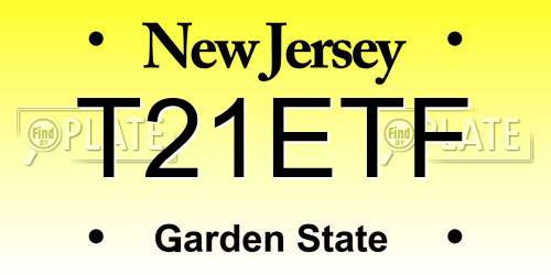 T21ETF New Jersey License Plate