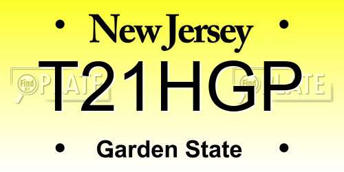 T21HGP New Jersey License Plate