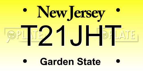 T21JHT New Jersey License Plate