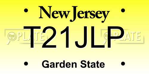 T21JLP New Jersey License Plate