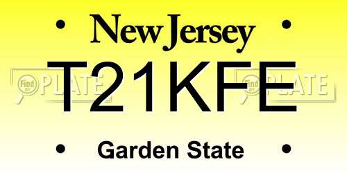 T21KFE New Jersey License Plate