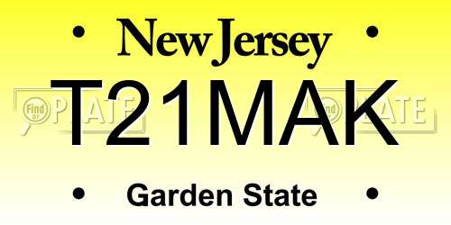 T21MAK New Jersey License Plate