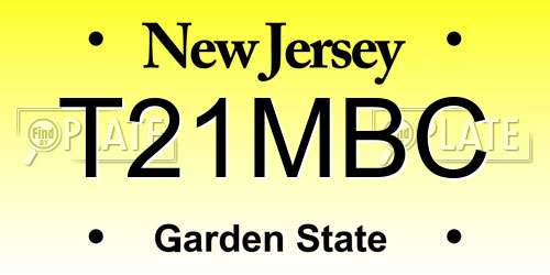 T21MBC New Jersey License Plate