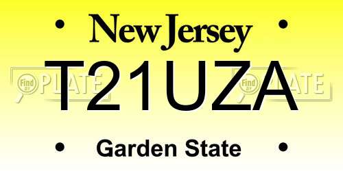 T21UZA New Jersey License Plate