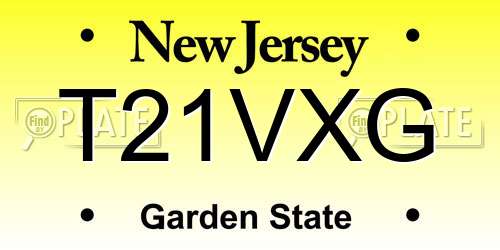 T21VXG New Jersey License Plate