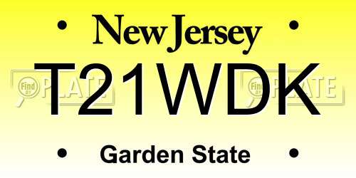 T21WDK New Jersey License Plate