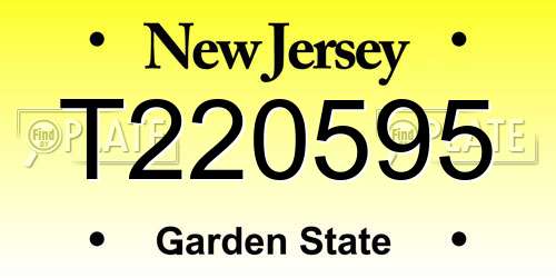 T220595 New Jersey License Plate