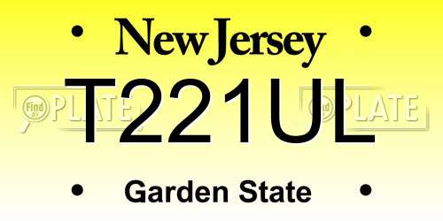T221UL New Jersey License Plate