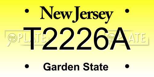 T2226A New Jersey License Plate