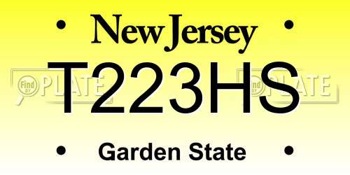 T223HS New Jersey License Plate