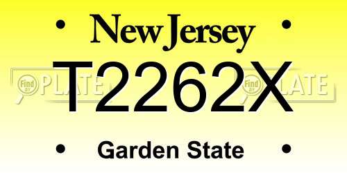 T2262X New Jersey License Plate