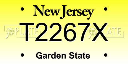 T2267X New Jersey License Plate