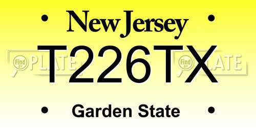 T226TX New Jersey License Plate