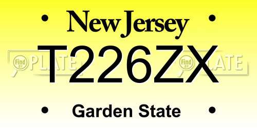 T226ZX New Jersey License Plate