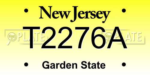 T2276A New Jersey License Plate