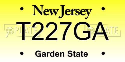 T227GA New Jersey License Plate