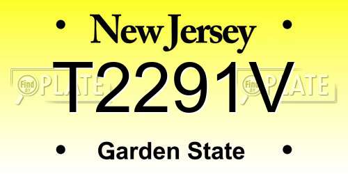 T2291V New Jersey License Plate