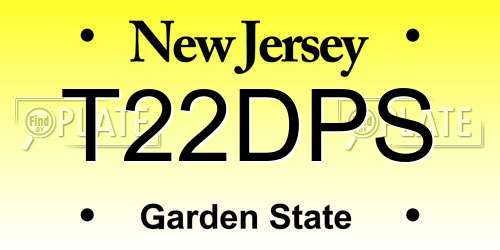 T22DPS New Jersey License Plate