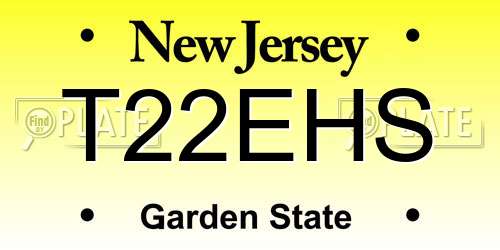 T22EHS New Jersey License Plate