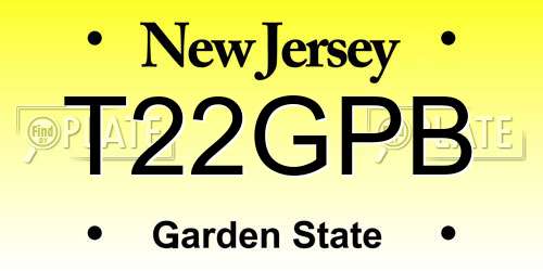 T22GPB New Jersey License Plate