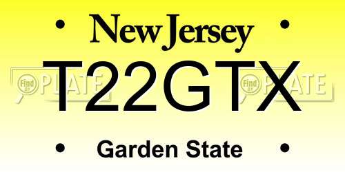T22GTX New Jersey License Plate