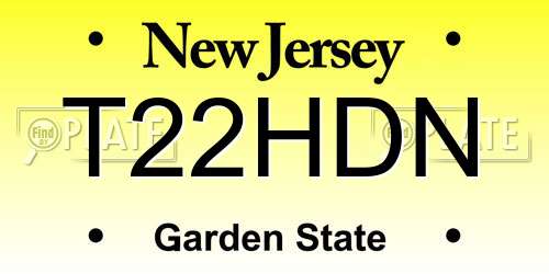 T22HDN New Jersey License Plate