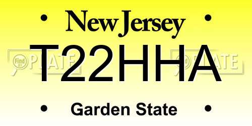 T22HHA New Jersey License Plate