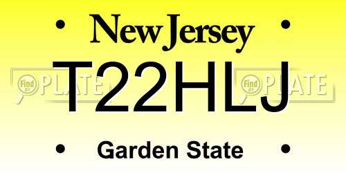 T22HLJ New Jersey License Plate