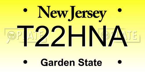T22HNA New Jersey License Plate