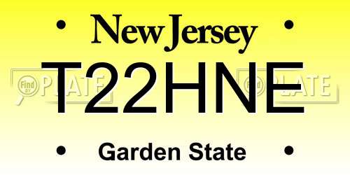 T22HNE New Jersey License Plate
