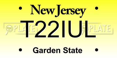 T22IUL New Jersey License Plate
