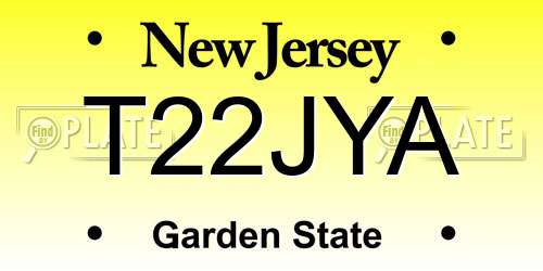 T22JYA New Jersey License Plate