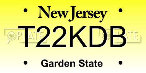 T22KDB New Jersey License Plate