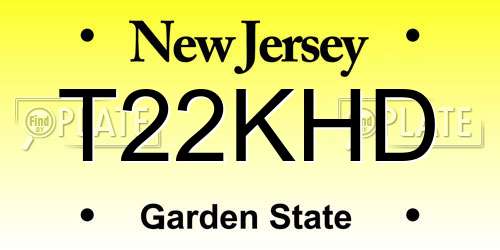 T22KHD New Jersey License Plate