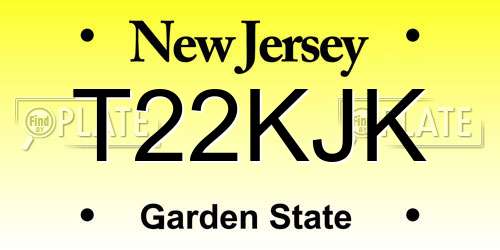 T22KJK New Jersey License Plate