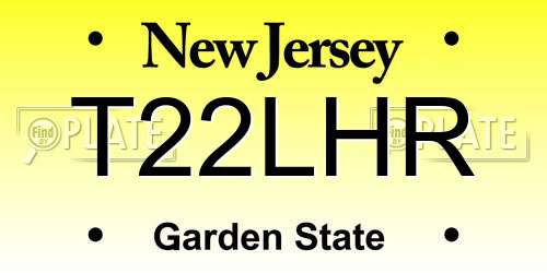 T22LHR New Jersey License Plate