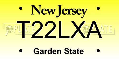 T22LXA New Jersey License Plate