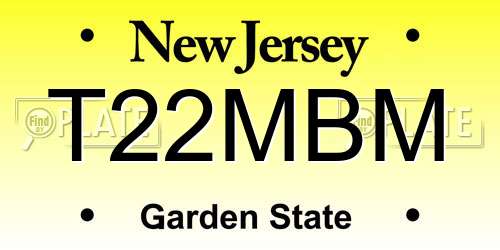 T22MBM New Jersey License Plate