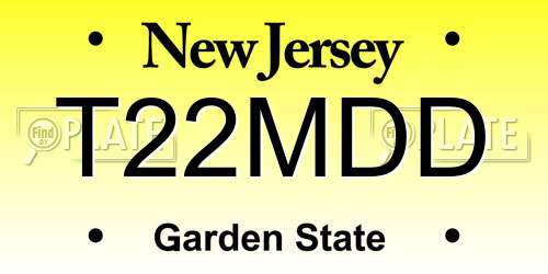 T22MDD New Jersey License Plate