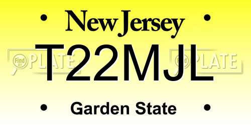 T22MJL New Jersey License Plate