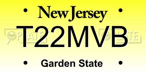 T22MVB New Jersey License Plate