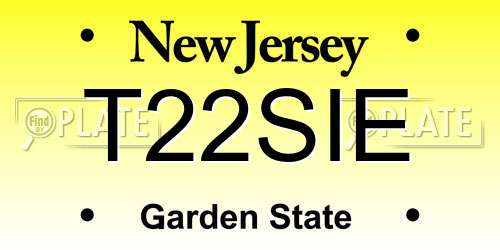 T22SIE New Jersey License Plate