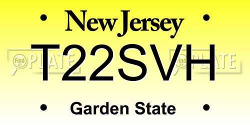 T22SVH New Jersey License Plate