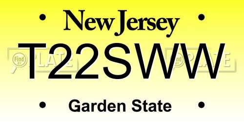 T22SWW New Jersey License Plate