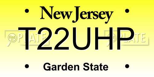 T22UHP New Jersey License Plate